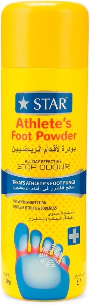 Athlete’s Foot Powder with Peppermint & Menthol 100g - Antifungal Deodorising Formula for Sweaty Smelly Feet - Moisture Absorbing Foot Care for Odour Control & All Day Freshness