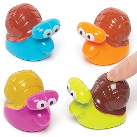 Baker Ross AG663 Kids Snail Pull Back Racers (Pack of 4) Perfect for Kids to Play With