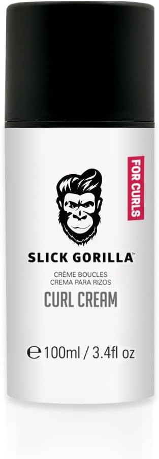 Slick Gorilla Curl Cream for Men | 3.38 Fl Oz (100 ml) | Paraben Free Moisturizing Styler | Lightweight Hold for Wavy & Curly Hair | Frizz Control | Curl Enhancer | Non-Greasy | For Daily Use