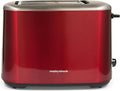 Morphy Richards Equip 2 Slice Toaster, Defrost and Reheat, Browning Controls, Variable Wide Slots, Removable Crumb Tray, Stainless Steel, 800W, Red, 222066