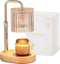 Candle Warmer Lamp with Timer: Candle Warmers with 2 Bulbs Height Adjustable Dimmable Wax Melt Gold House Warming Gifts New Home Bedroom Decor Gift for Women