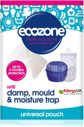EcoZone Dehumidifier Refill Pouch, Damp, Mould & Moisture Absorber for Portable Re-Usable Device Trap, 3 Months Protection for Bedroom, Bathroom, Garage, Kitchen & Caravan, Vegan Friendly (Single)
