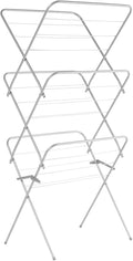OHS Clothes Drying Rack, 3 Tier Clothes Airer Laundry Foldable Sturdy Horse Indoor Maiden for Clothes Towels Sheets Laundry Rack 15m Drying Space, 136 x 62 x 49cm
