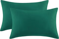 Aisbo Green Pillow Cases 2 Pack - Dark Green Standard Plain Pillowcases Set of 2, Soft Microfiber Pillow Cover with Envelope Closure 50x75 cm
