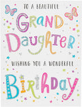 Piccadilly Greetings Regal Publishing C80661 Modern Birthday Card Granddaughter - 8 x 6 inches, grey|pink|red|blue|oak