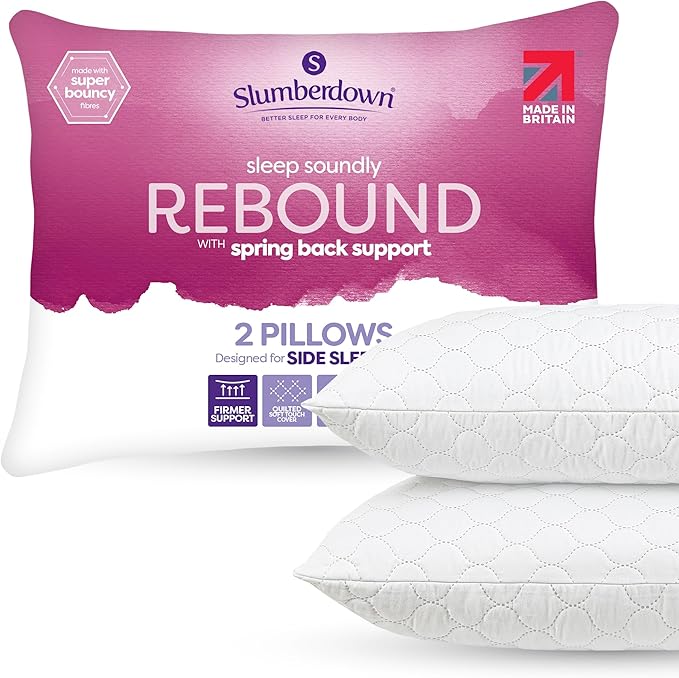 Slumberdown Pillows 2 Pack Hotel Quality – Firm, Plump Hypoallergenic Pillows for Back & Side Sleepers, Sleep Better. Feel Better