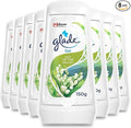 Glade Solid Gel Air Freshener, Odour Eliminator for Home & Bathroom, Lily of The Valley, Pack of 8 (8 x 150g)