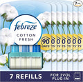 Febreze 3 Volution Air Freshener Plug In Refill 20 ML Cotton Fresh, 3 Alternating Scents To Clean Away Odours 7 x 20 ml