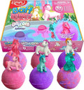 ZIMPLI - 6 x Large Unicorn Surprise Bath Bombs, 6 Surprise Unicorn Toys Included, Bath Toys for Girls, Bubble Baff Bomb Gift Set, Xmas Gift
