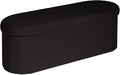 Bonlife Folding Ottoman Storage Bench,Boucle Footstool Oval, End of Bed Stool, Ideal for Living Room, Bedroom, 120L Storage Space,Black,110X38X38CM
