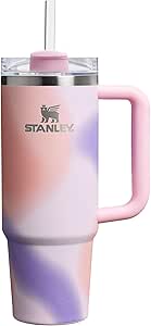 STANLEY Quencher H2.0 Flowstate Tumbler 0.88L - Cold for 9 Hours - Iced for 40 Hours - Metal Water Bottle with Straw, Handle and Lid - Dishwasher Safe - Travel Mug for Cold Drinks - Rose Petal Motion
