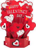 Hallmark Valentines Day Card, 3D & Pop Up Heart Balloons Design, Musical, Light Up, Red