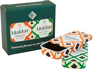 Maldon Salt - Pinch Tin Set - 2 x Original Sea Salt Pinch Tins and 2 x Smoked Sea Salt Pinch Tins - Pocket Sized Tins - Perfect for Picnics and Travel - 4 Tins (SALT NOT INCLUDED)