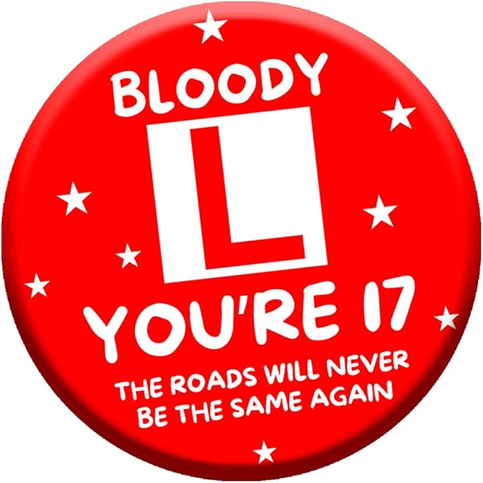 17th Birthday Gift 75mm Learner Driver Badge For Girls & Boys