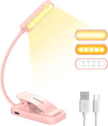 Book Light, 10 LED Dimmable Reading Light Clip on Book, Long Life Battery, Rechargeable Clip on Reading Light with 3 Brightness Modes (Warm&White&Mixed) for Reading, Bedside, Travel, Tablet[Energy Class E]