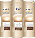 3 Pack Dove Visible Glow Self Tan Lotion Medium to Dark for Gradual Skin Tone, 400ml
