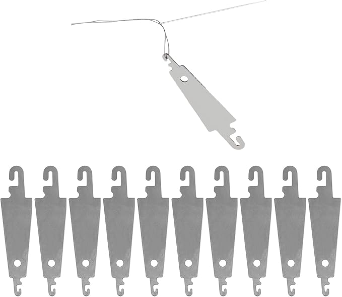 jeufun 10pcs Stainless Steel Hook Needle Threader,Embroidery Cross Stitch Needle Threading Tools,Hand Machine Sewing DIY Tool,Needle Threaders for Large Eye Needles DIY Sewing Supplies Accessory