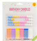 152pcs Decorative Birthday Cake Celebration Candles Set with Easy to Use Holders, Angel Flames, Assorted Striped Spiral Multi Coloured Birthday Party Candles, 102 Candles and 50 Bases