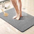 Loofah Shower Mat, Bath Mat Non Slip, Anti Mould Shower Mats for Inside Shower, 60 x 40 cm Shower Mats with Drain, Washable Bath Mats for Bathroom Floor, PVC Bathtub Mat for Elderly, Quick Dry (Grey)