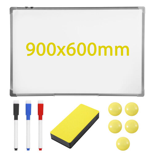 90 x60cm Whiteboard Magnetic Large White Notice Board Home School