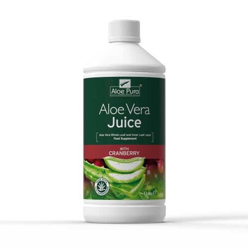 6 X 1 bottle of Aloe Pura Bio-Active Aloe Vera Juice Cranberry Flavour 1 Litre