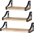 Pipishell Floating Shelves Wall Mounted Shelf, Paulownia Wood Wall Shelves, Wooden Shelves Set of 3 for Bedroom, Bathroom, Living Room, Kitchen, Home Office, Laundry room,etc (Light Brown)