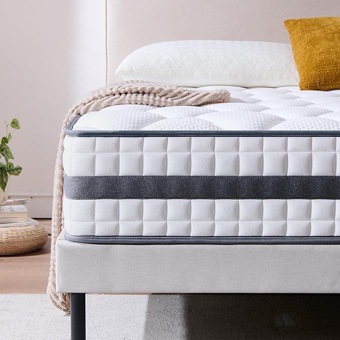 Double Mattress, Hybrid Memory Foam and Spring Mattress, Zonal Support, Decompression, Medium Firm, Soft and Breathable Cloth, Rolled-in-Box, 135x190x22cm
