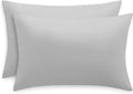 RUIKASI Pillow Cases 2 Pack Grey- Light Grey Plain Pillowcases with Envelope Closure Breathable Premium Brushed Microfiber Set of 2 Pillow Covers Standard 50x75 cm