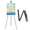 Easel Stand for Wedding - Foldable Portable 160cm High Display Easel Poster Stand - Easy to Fold Retractable Adjustable Black Easel Artists Easel
