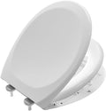 DREW Oval Toilet Seat Soft Close with One-Button Quick Release, Universal Fit Top Fixing Adjustable Hinges, Easy to Install, Heavy Duty Eco-Friendly Polypropylene, Anti-Aging & Easy-Clean, Gloss White