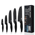 Bladez KS-101 5-Piece Stainless Steel Kitchen Knife Set - Ultra Sharp Blades, Soft Handles, Chef, Bread, Carving, Utility and Paring Knives