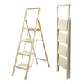 Heavy Duty 4 Step Folding Ladder with Handrail White