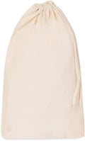 Plain Natural 100% Cotton Drawstring Stuff Bags | Eco Friendly Storage Pouch | Beige - M - 45cm x 30cm