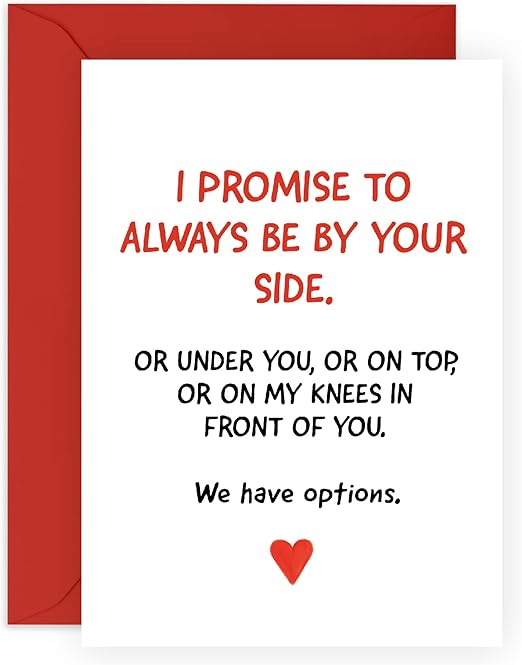 Funny Valentines Day Card For Husband Fiance Partner - Humorous Boyfriend Birthday Card - Naughty Valentine Card For Wife Girlfriend - Comes With Stickers - Vegan Ink -