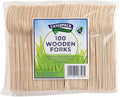 Caterpack Enviro Range Wooden Forks Made from sustainably sourced Birchwood, compostable and Biodegradable, 100 Pack