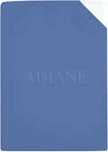 AIMANE® Non Iron Percale 4FT Small Double Fitted Sheet Poly Cotton Easy Care Non Iron Percale 4FT Fitted Bed Sheets Small Double (Blue)