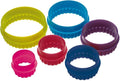 Colourworks Plastic Plain and Fluted Round Cookie Cutters, Multi-Colour, Set of Six