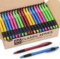 Pens Bulk, 60 Pack Gripped Slimster Ballpoint Pens Black Ink 1.0mm Medium Point Smooth Writing, Click with Comfort Grip for Teachers, Students, Restaurant Servers, School & Office Use