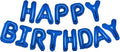 Happy Birthday Balloon Banner, 16 Inch Blue Mylar Foil Letters Birthday Sign Banner Balloons Self-Inflating Alphabet Bunting Reusable for Men Boys Girls Birthday Party Decorations Supplies