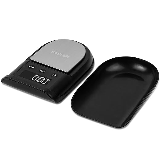 Salter Digital Precision Kitchen Scale - Accurate Weighing In 0.01g Increments, 300g Max Capacity, Stainless Steel Platform, Detachable Tray, Weigh Small Items, Yeast, Spices, Coffee, Jewellery,Coins
