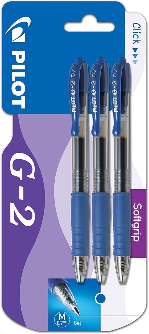 Pilot G207 Retractable Gel Rollerball 0.7 mm (Pack of 3) - Blue