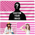 Customisable American Flag 3X5Ft, Personalised Design for Dorms, Bedrooms, Clubs, Concerts, Bars, Funny Poster Decor (Pink Flag)