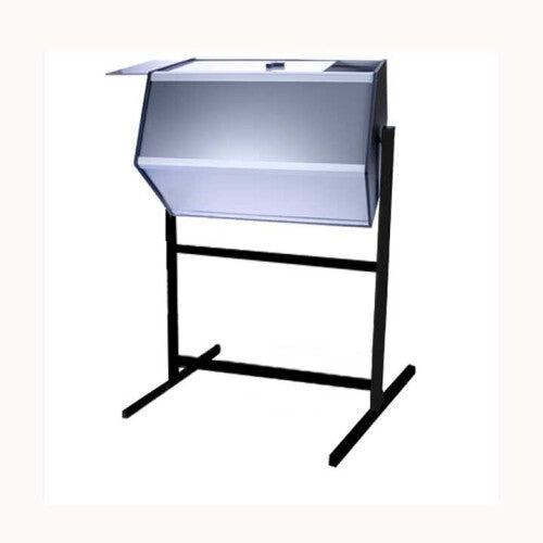 Raffle/Tombola Drum On Floor Stand Large (Size 3) - Silver