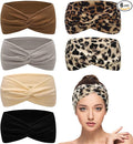 6 Pcs Headbands for Women's Hair, Elastic Head Bands Wide Soft Ladies Headband Boho Fashion Knotted Head Bands Hair Accessories for Women