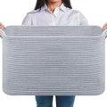 Large Storage Basket, Blanket Basket for Clothes Bedding, Woven Storage Baskets, Toy Storage for Kids, Rope Basket for Living Room, Nursery, Bedroom 55x38x30 cm (Grey, 1 Pack)