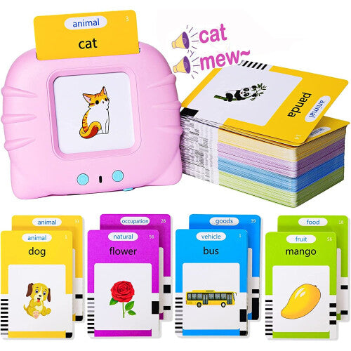 Talking Flash Cards Early Educational Toys, with 224 Words, pink