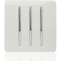 Trendi Switch Art-Ss6Wh 10 a Trendi 3 Gang 2 Way Artistic Modern Glossy Rocker Tactile Light Switch - Gloss White