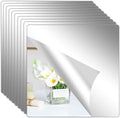 Hode 10 Pieces Self Adhesive Mirror Tiles 20x20cm (2mm Thick), Acrylic Stick on Mirror Stickers, Flexible Tiles for Wall, Bathroom and Bedroom