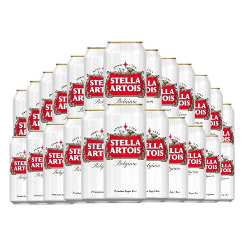 Stella Artois Premium Belgian Style Lager | 568ml pint cans | Beer Case | Pack of 24