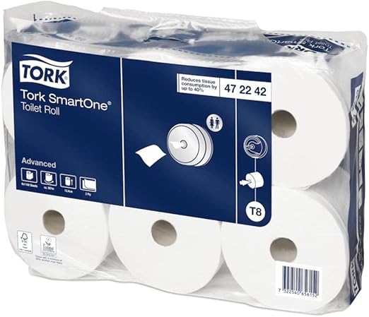 Tork SmartOne Toilet Roll White T8, Advanced, 2-Ply, 6 x 1150 Sheets, 472242